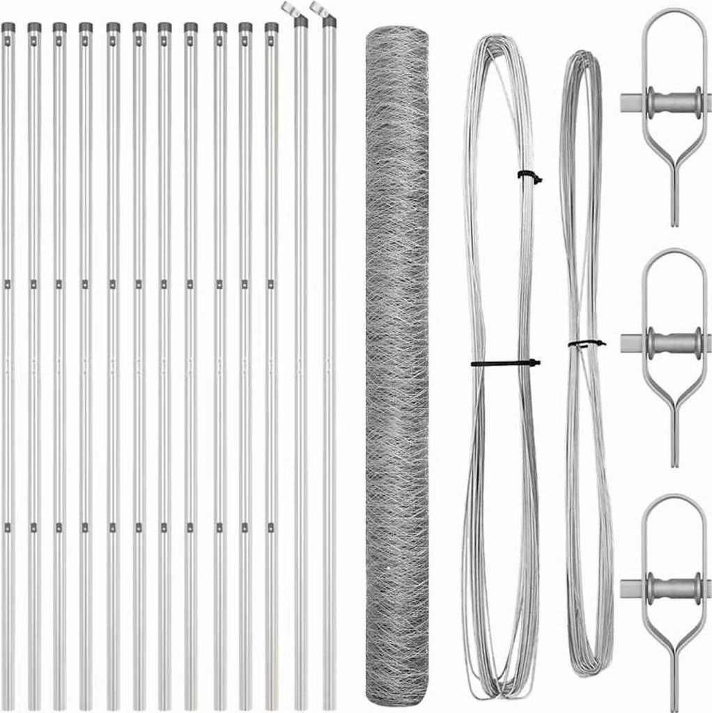 vidaXL Zaunpfosten Silber