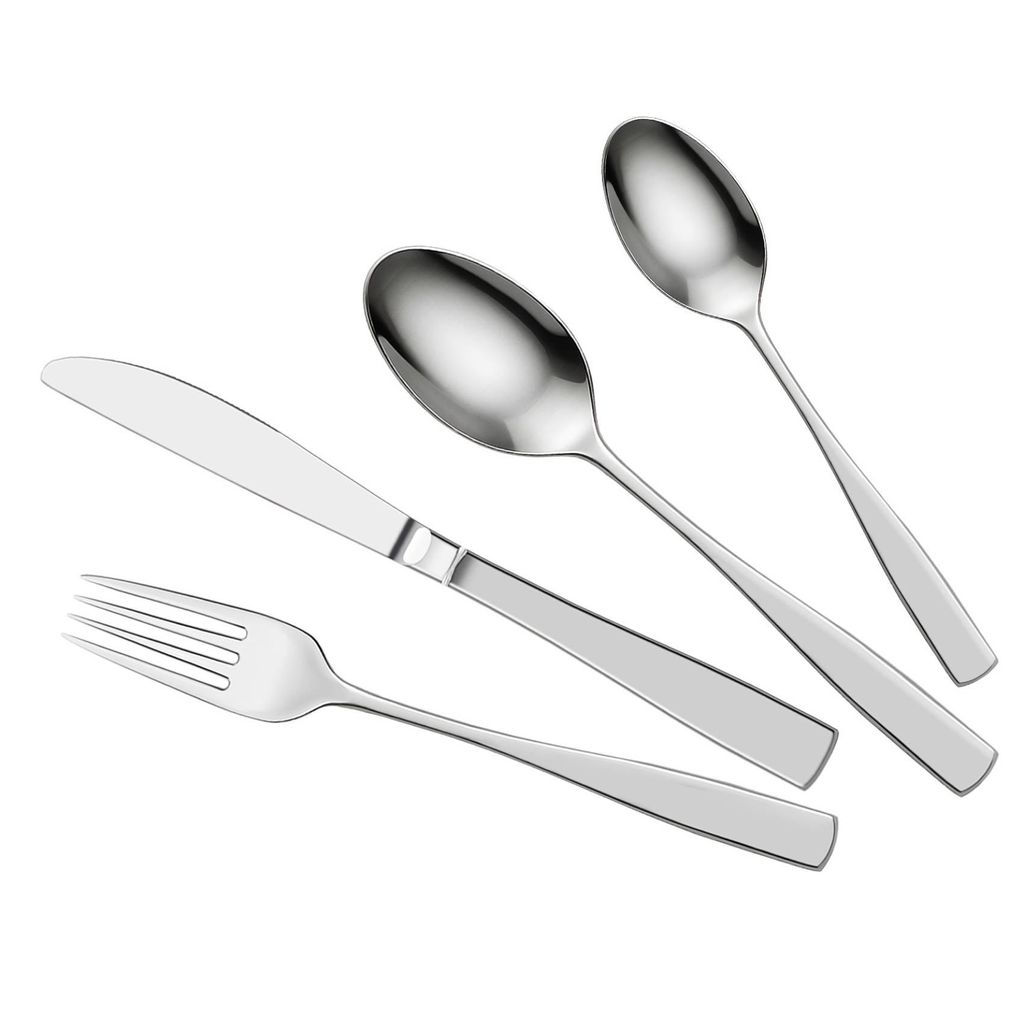 Besteck Set 6 Personen, 24 Teilig Messer Gabel Löffel Set, Modernes Essbesteck mit Glänzendem Finish, Besteck Edelstahl Rostfrei Spülmaschinenfest