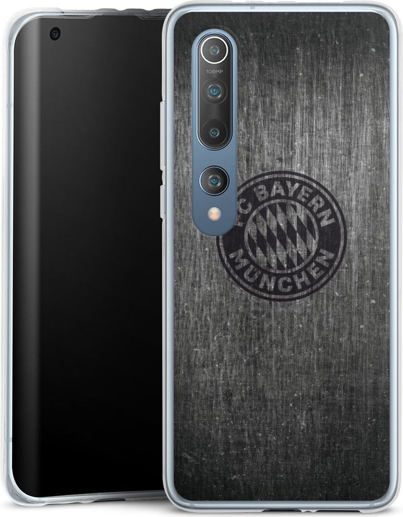 DeinDesign Handyhülle für Xiaomi Mi 10 Silikon Hülle Case Smartphone Schutzhülle FC Bayern München FCB Metallic Look