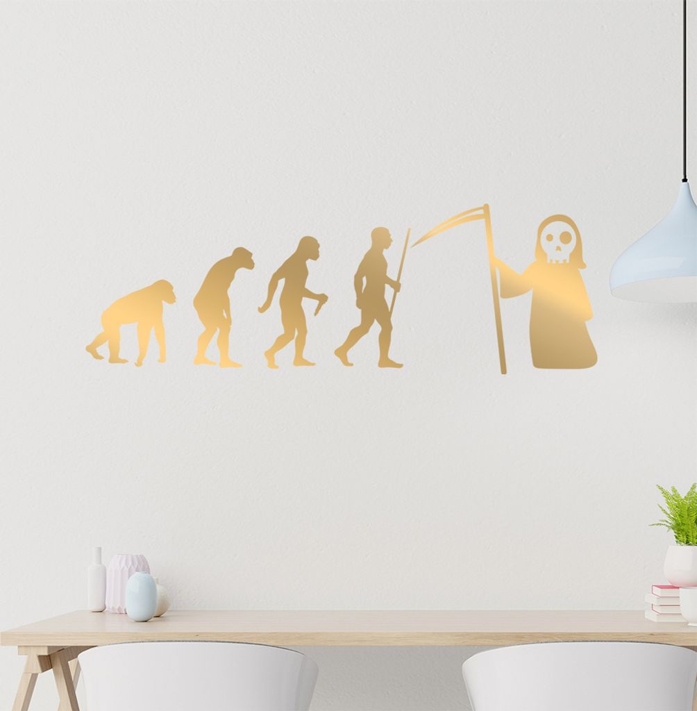Sensenmann Tod Evolution Wandtattoo Wandaufkleber Wall Sticker - Dekoration, Küche, Wohnzimmer, Schlafzimmer, Badezimmer