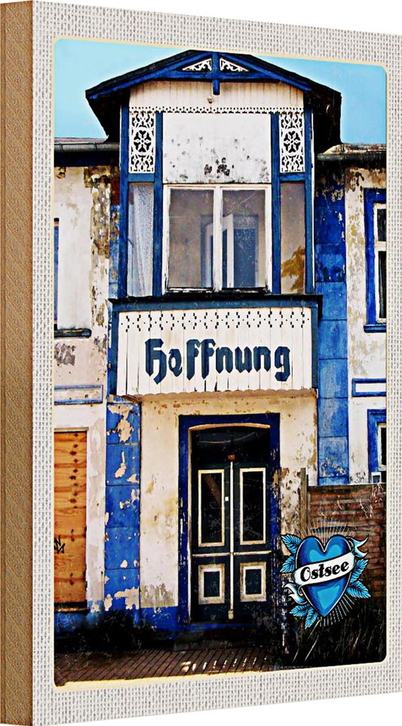 Holzschild Reise 20x30cm Ostsee Haus der Hoffnung Strand Urlaub