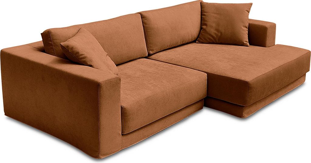 home24 Ecksofa mit Wechselbezug - Longchair - Webstoff