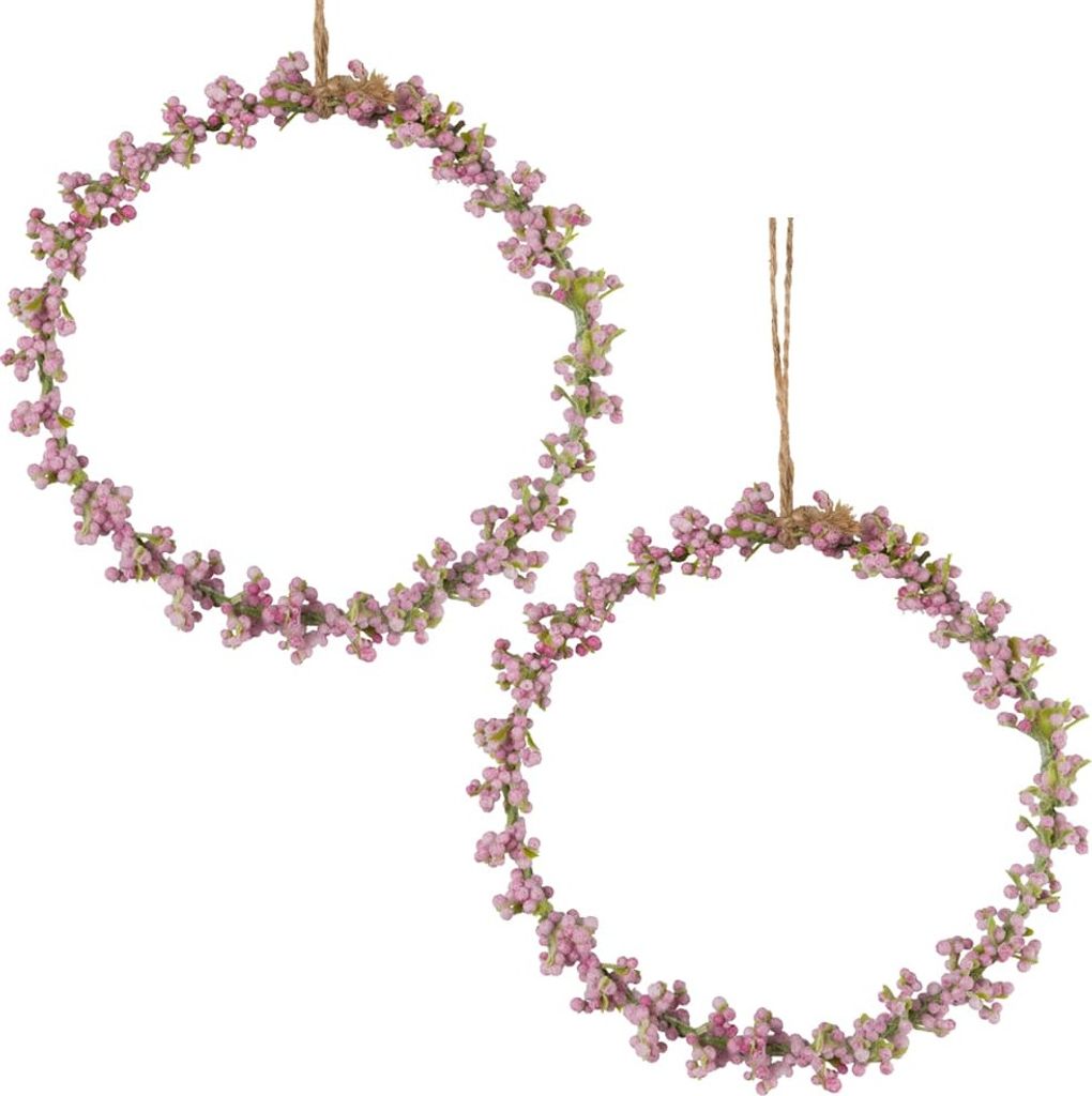 Blumenring Schleierkraut Reif Dekokranz 2er Set rosa Ø 11 cm