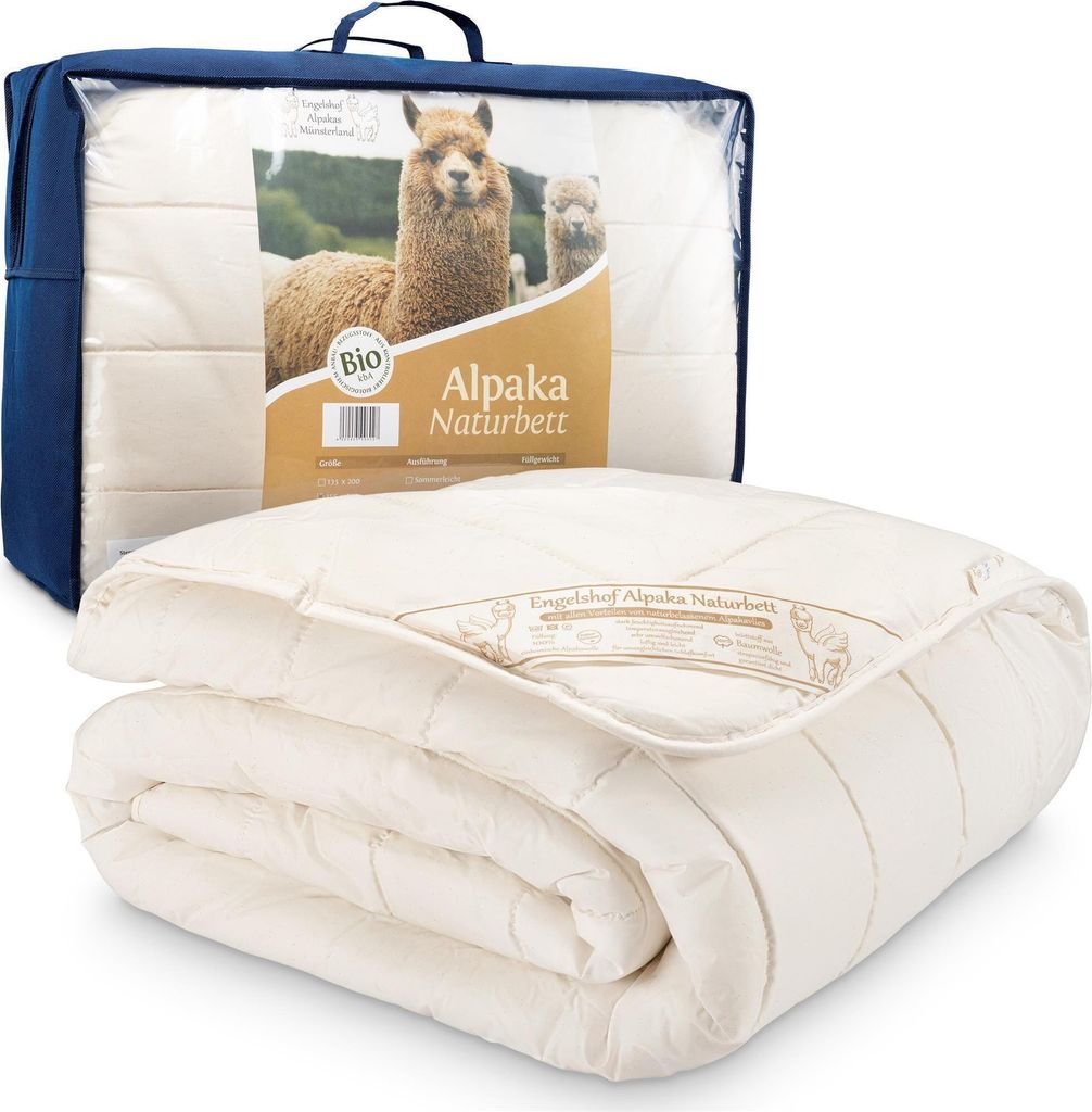 Engelshof Alpaka Bettdecke "Farisa" Sommer / Ganzjahresdecke 155x220cm