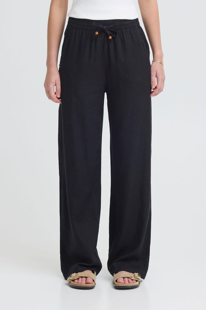 Oxmo OXAlfas Damen Hose Leinenhose Pants Leinenmix Loose Fit