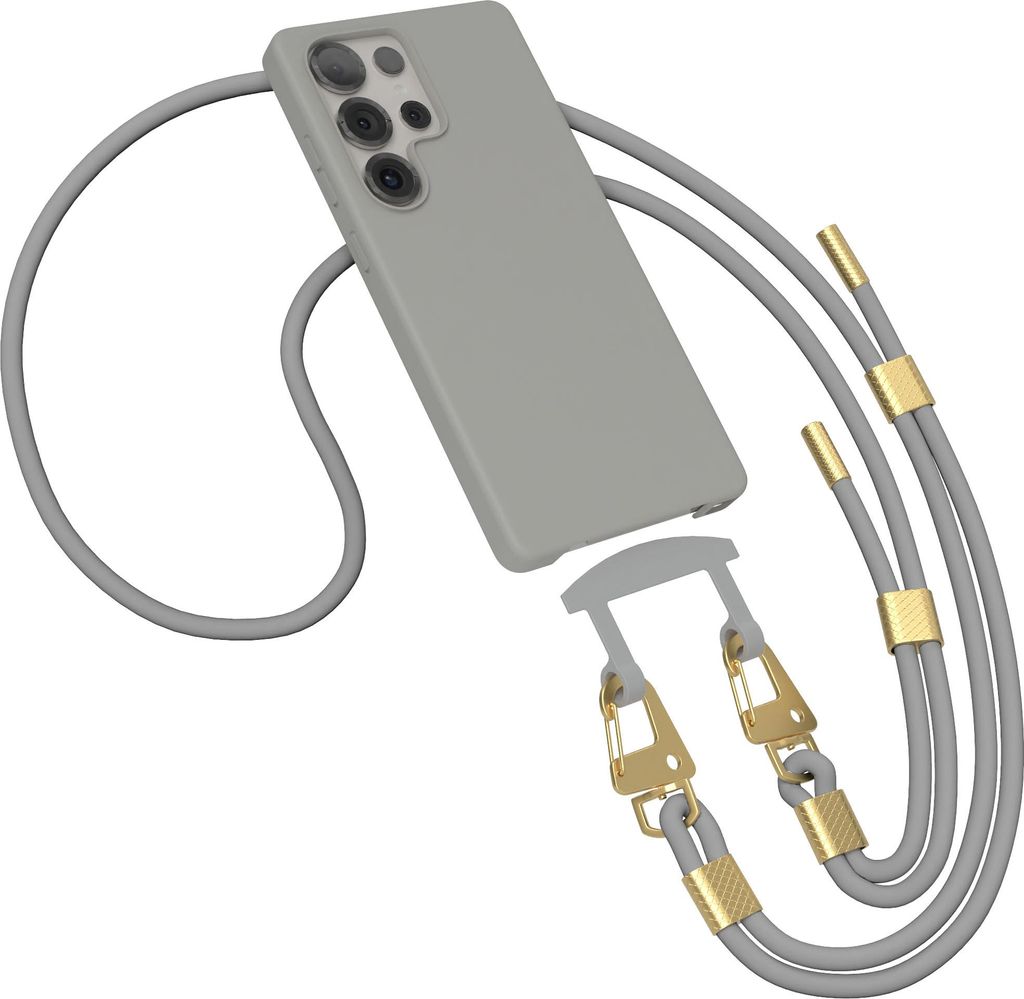 EAZY CASE - 2in1 Handyhülle mit Band kompatibel mit Samsung Galaxy S25 Ultra, Silikonhülle zum Schutz, stoßfester Fallschutz, Umhängeband mit H...