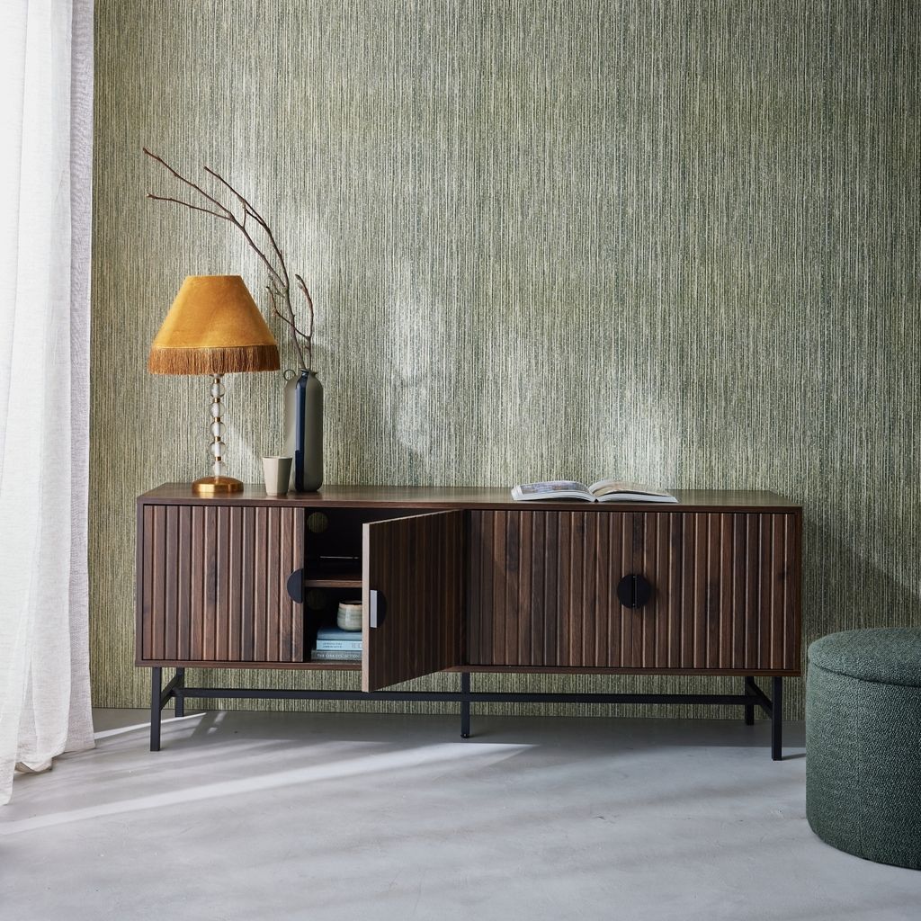 sweeek - TV-Möbel mit geriffeltem Holzdekor 160 cm - Produktbild 3