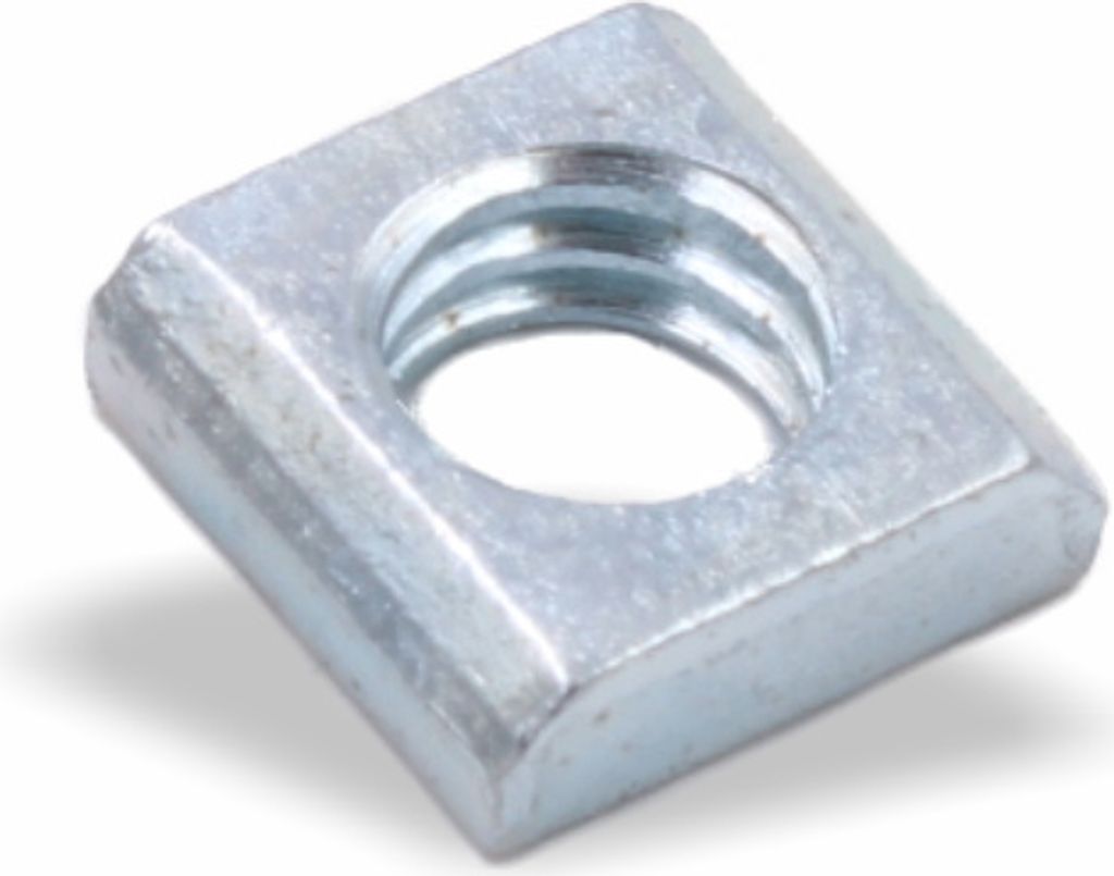 10x Nutenstein | Gewindeplatte 9x9x3 mm M6 Gewinde mittig | Stahl blau verzinkt