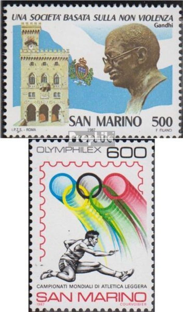 Briefmarken San Marino 1987 Mi 1372,1374 (kompl.Ausg.) postfrisch Gewaltlosigkeit