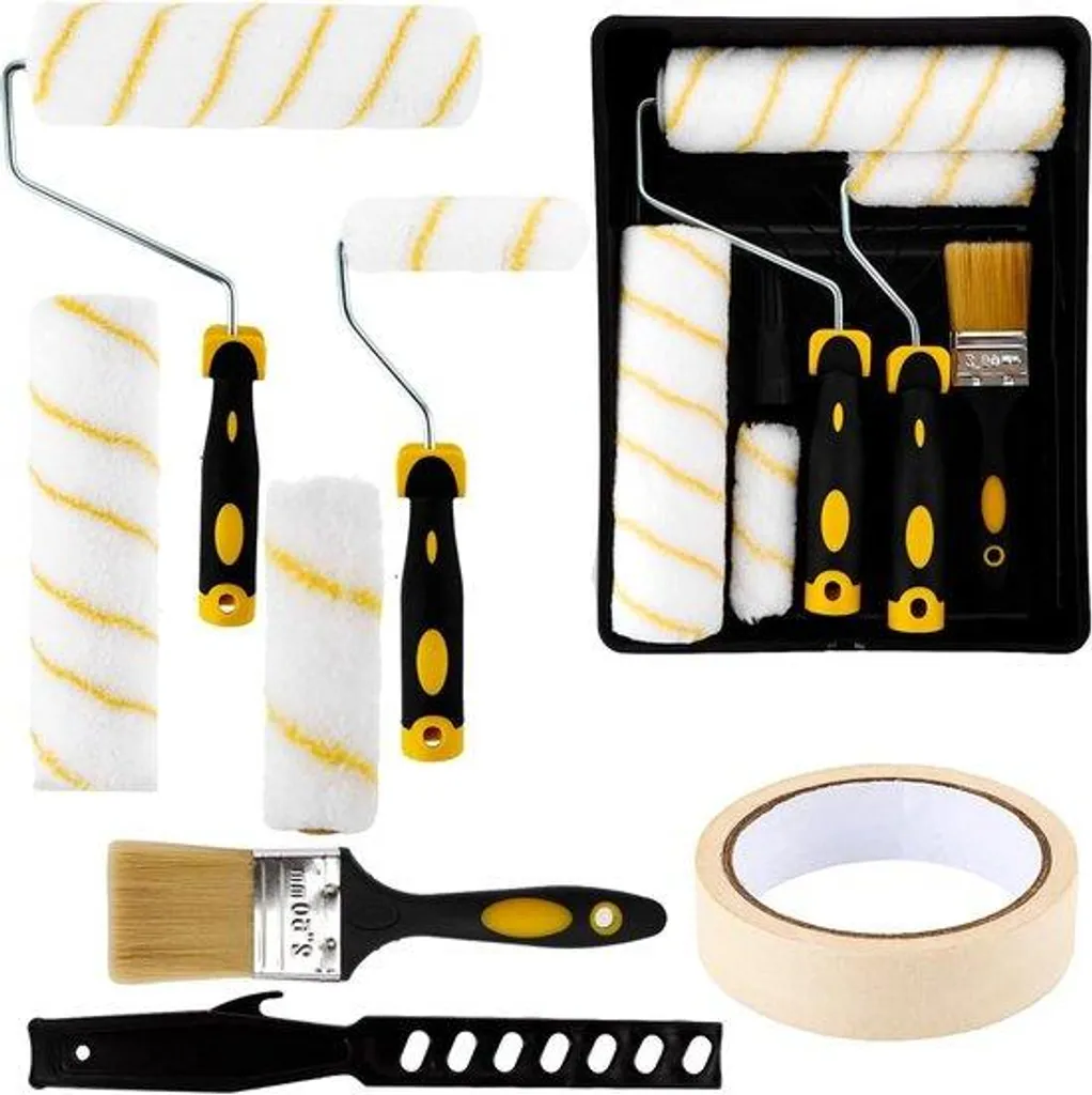 Rouleau peinture murale anti-goutte lot de 4 tailles 23cm et 10cm