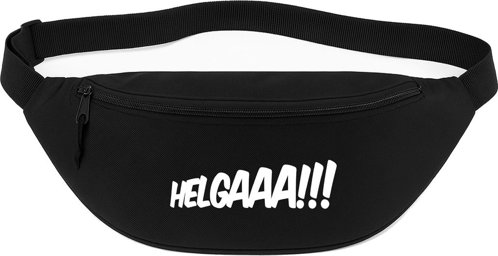 Huuraa Bauchtasche Helgaaa Schriftzug 2,5 Liter Black Polyester Crossbody Bag Geschenkidee