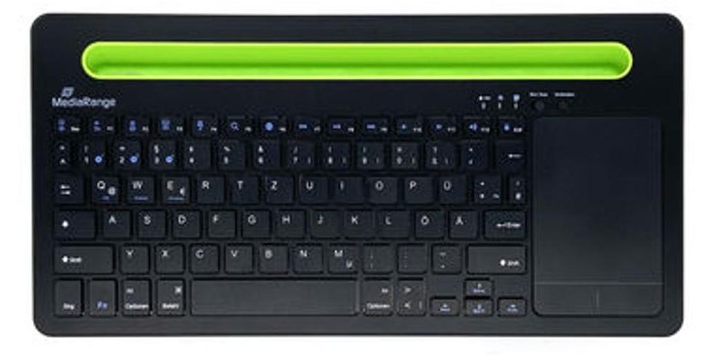 MediaRange Tastatur Wireless 78 Tasten Touchpad DE schwarz Image du produit 