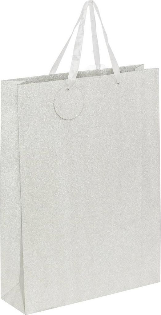 Geschenktasche glitzer groß silber - Atmosphera créateur d'intérieur