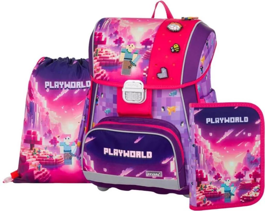 Sac d'école OXYBAG Premium Playworld Girl : Confort du Dos de l'Enfant