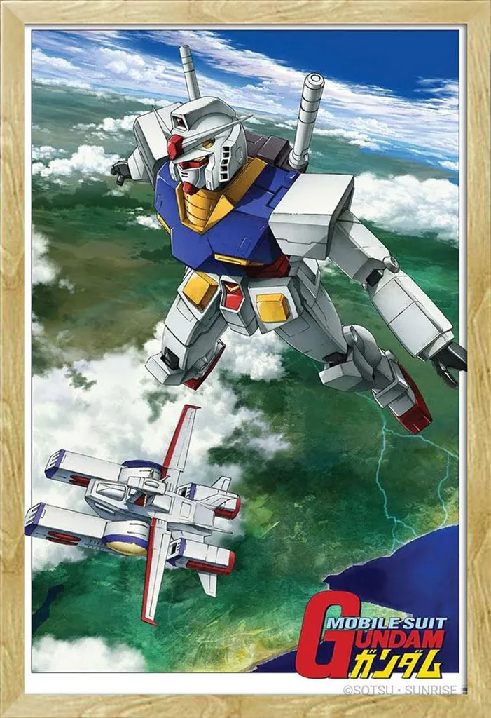 Poster Gundam Mobile Suit Flight avec Cadre Shinsuke Maxi MDF Hêtre