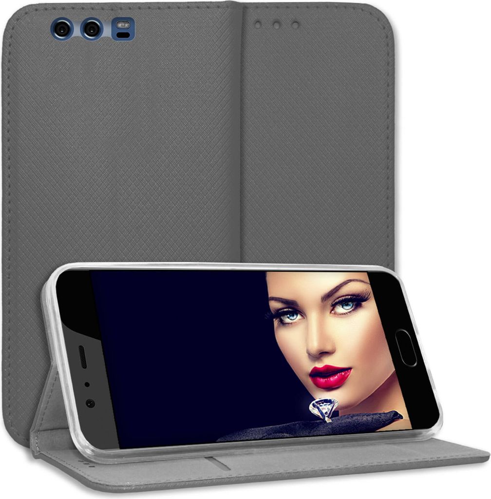 Bookstyle Schutzhülle Klapphülle Schutztasche Etui Cover für Huawei P10 Plus (VKY-L09/L29 / 5.5'') - Grau