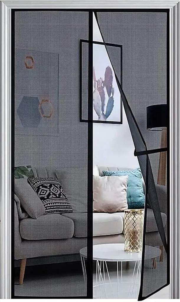 Moustiquaire de porte 90 x 210 cm magnétique pour aérer sans les insectes