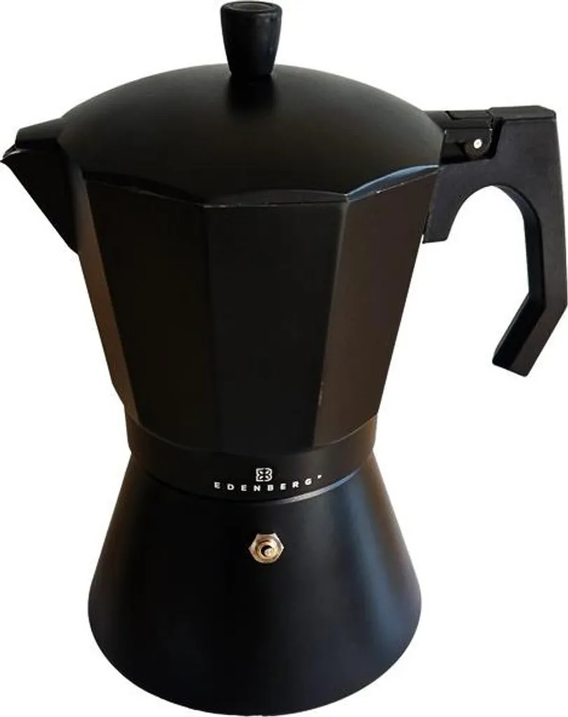 Caffettiera Espresso Professionale 9 Tazze Nero | Regalo per Coffee Lover