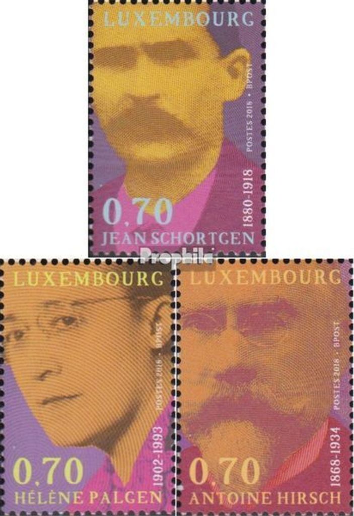 Briefmarken Luxemburg 2018 Mi 2163-2165 (kompl.Ausg.) postfrisch Persönlichkeiten