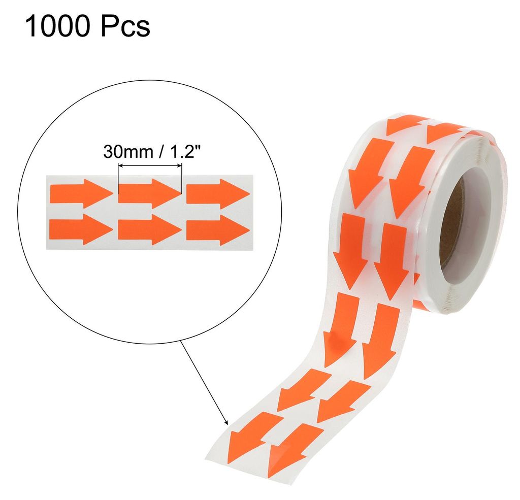 1000 Stš¹ck Pfeil Aufkleber Etikett, 3cm Selbstklebende Kleber Kodierzeichen Aufkleber fš¹r Richtungserkennung,DIY Scrapbooking, Basteln (Fluor...