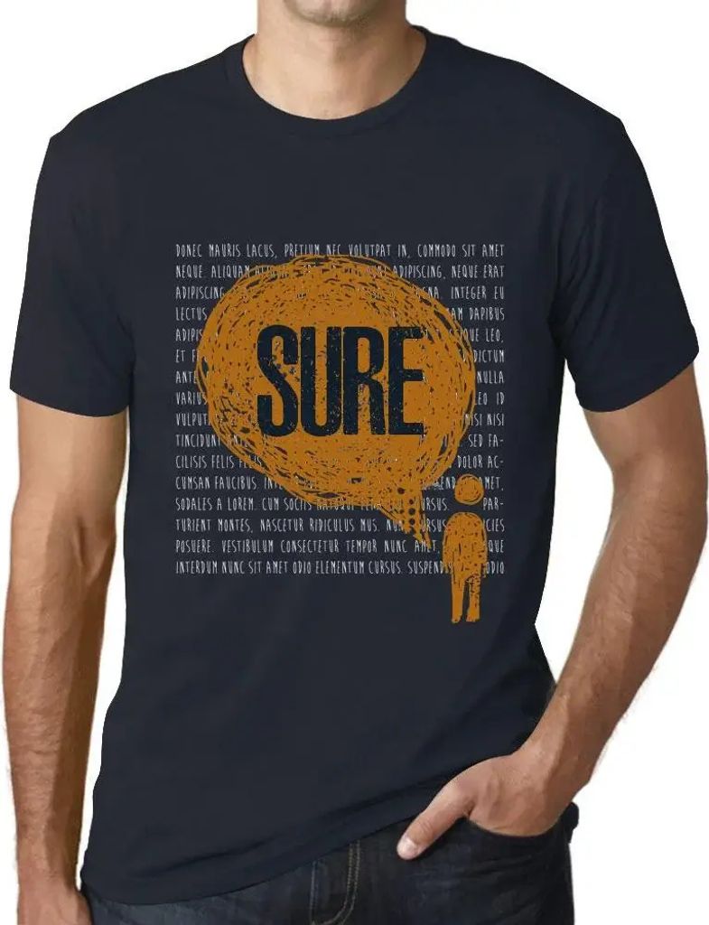 Herren Grafik T-Shirt Gedanken sicher – Thoughts Sure – Öko-Verantwortlich Vintage Jahrgang Kurzarm Lustige Druck Geburtstag Geschenk Mann