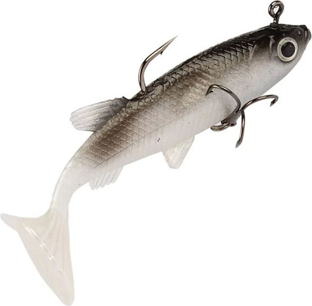 1/2/5 Stück 8 cm/14 g weicher Angelköder mit Haken, T-förmiger Schwanz, realistische 3D-Augen, bionischer Kunstköder, Süßwasser-/Salzwasser-K...