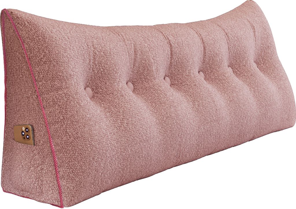 Großes ergonomisches Kopfteilkissen aus Plüsch, Lesekissen, Keilkissen, Rückenkissen, Ruhekissen, Dekokissen
