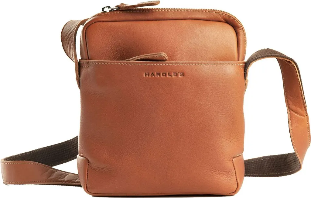 Harold's Campo Crossbag Cognac - Borsa a Tracolla Pelle Vera Artigianale