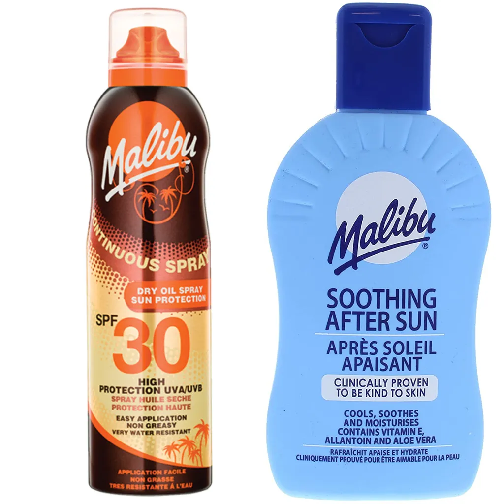 Kit Solare Malibu: SPF30 Spray 175ml + Balsamo After-Sun 200ml Kit