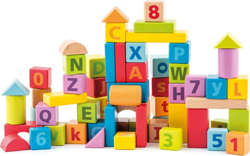 Woody Blocchi pastello con lettere e numeri Immagine del prodotto 