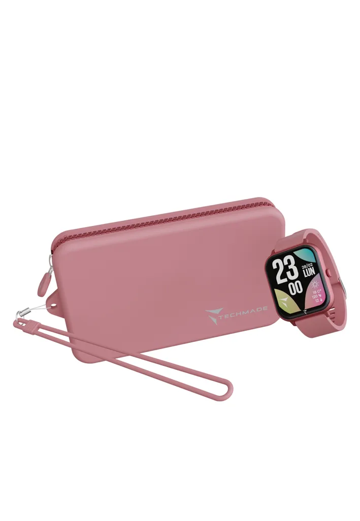 Smartwatch Techmade Glow Unisex Rosa: Schermo Full Touch e Funzioni SOS - 4
