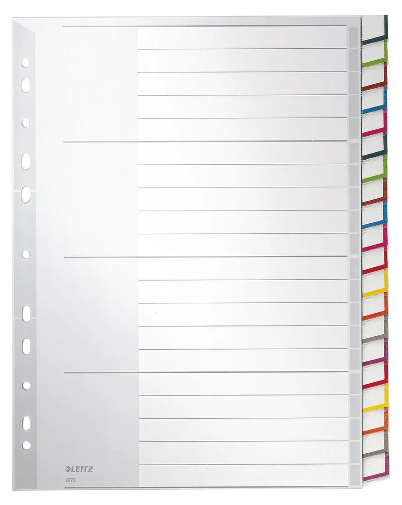 Intercalaires A4 pour Classeur - Leitz 1278 en Plastique Gris 20 Vues
