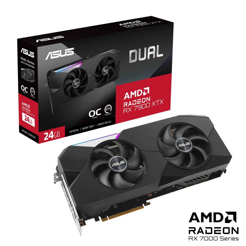 ASUS Dual Radeon RX 7900 XTX OC Edition 24GB GDDR6 scheda Immagine del prodotto 