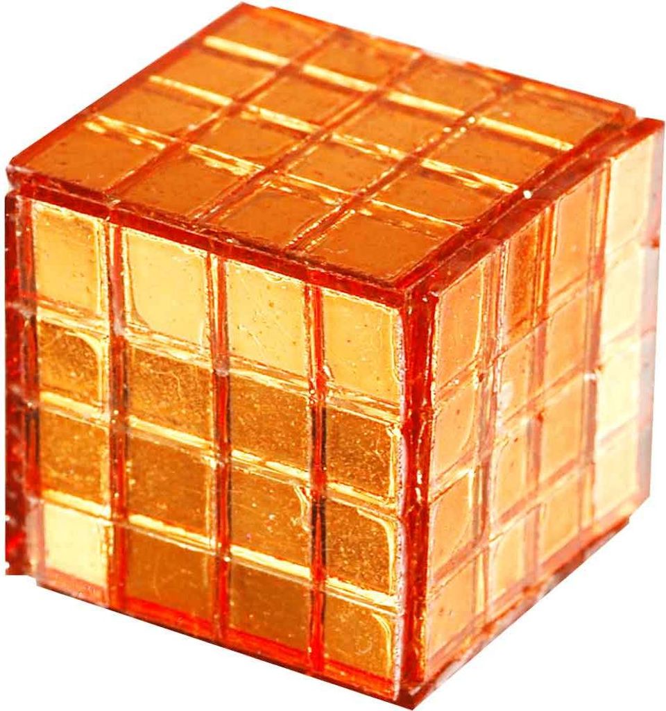 10 Spiegel-Würfel 2x2cm, Dekowürfel, Tischdeko, Partydeko. Orange