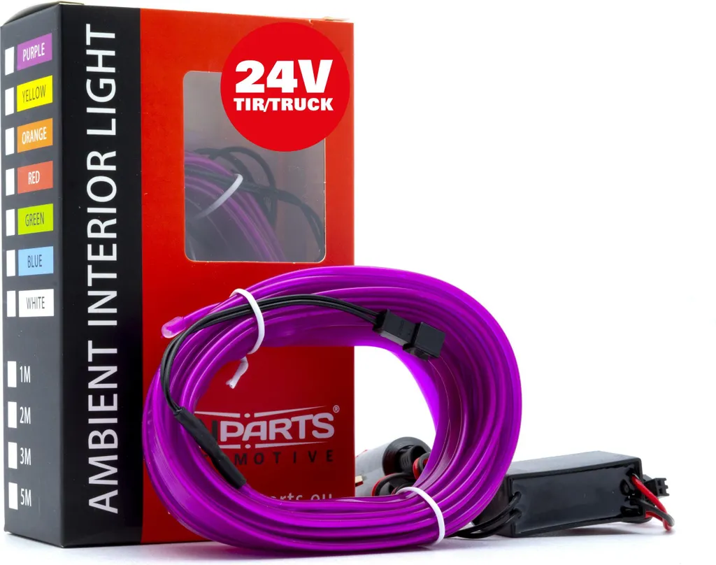 Éclairage d'ambiance LED 24V Violet 5 mètres pour tuning intérieur auto