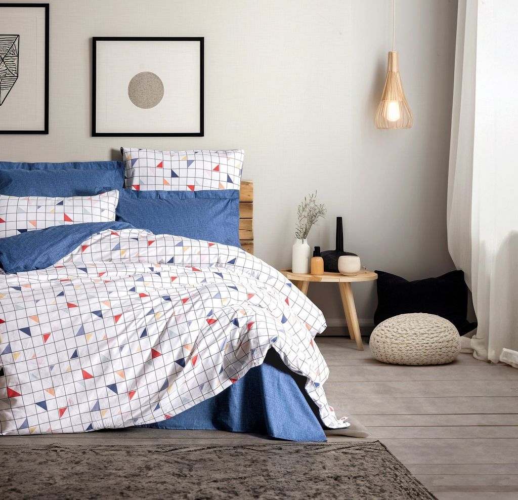 L'Essentiel Linge de Maison, Stew - Blue, Ranforce Doppel-Bettbezug-Set (DE), Blau, 100 % BAUMWOLLE RANFORCE, 200 x 200 cm