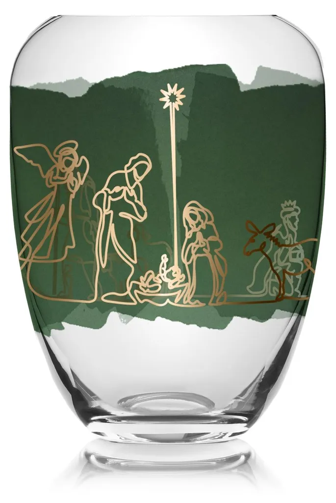 Vase en Verre Multicolore Goebel 17 cm, Décoration de Table Noël Élégant