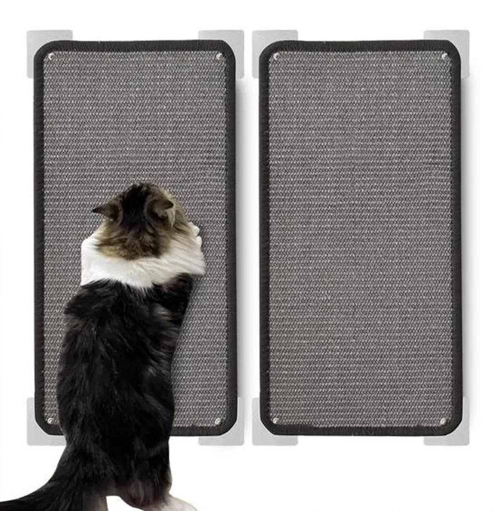 Griffoir chat en sisal gris résistant - Pack de 2 plaques murales