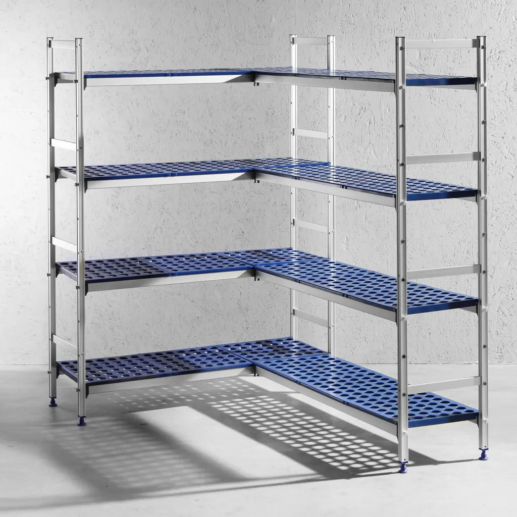 Étagère aluminium 4 niveaux 1280x405mm robuste et modulable par HENDI - 3