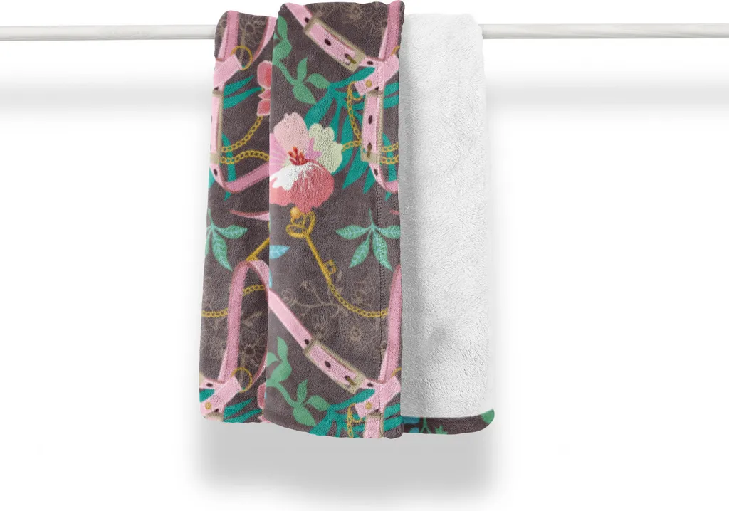 Idea Regalo Coperta Pile Morbida ABAKUHAUS 125x175 cm Motivo Fiori
