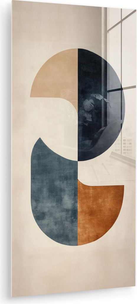 MuchoWow Glasbilder - Bilder auf Wandbild - Foto auf Glas Kreise - Abstrakt - Farbenfroh 60x120 cm Wanddekoration aus Glas - Acrylglasbild - Acrylb...