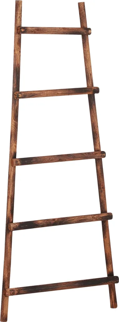 Échelle de Décoration 119cm en Bois de Peuplier Brun - Finition Mat