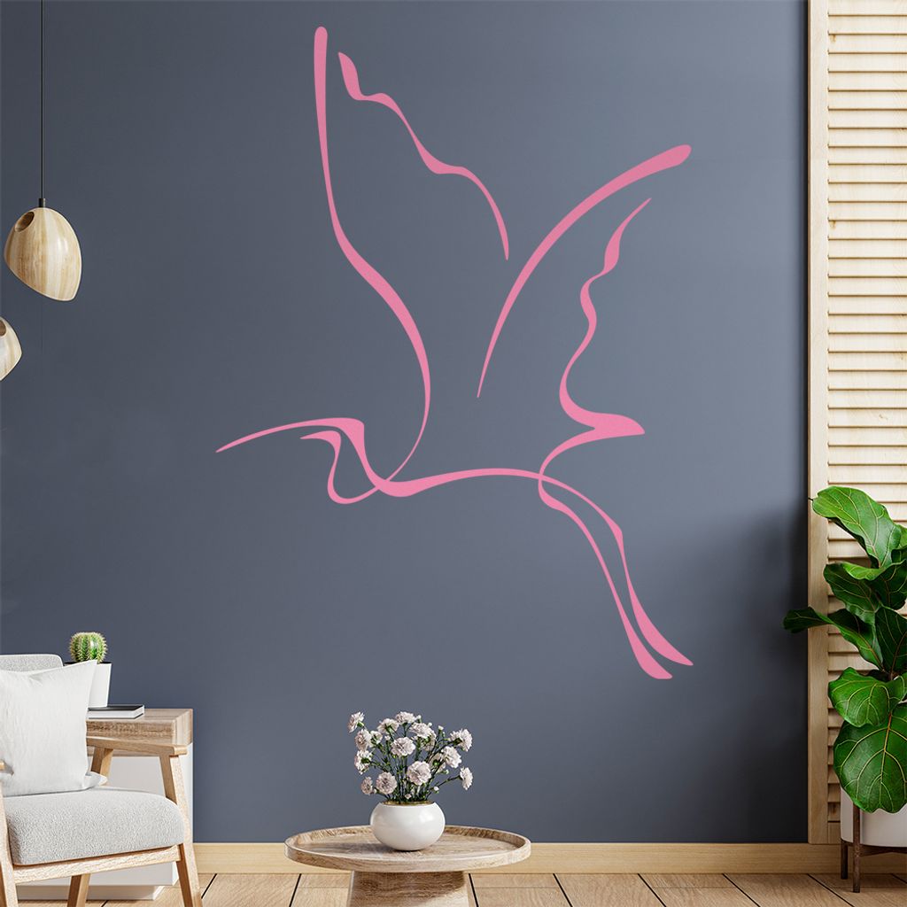 Fliegender Vogel Linien Wandtattoo in 6 Größen - Wandaufkleber Wall Sticker - Dekoration, Küche, Wohnzimmer, Schlafzimmer, Badezimmer