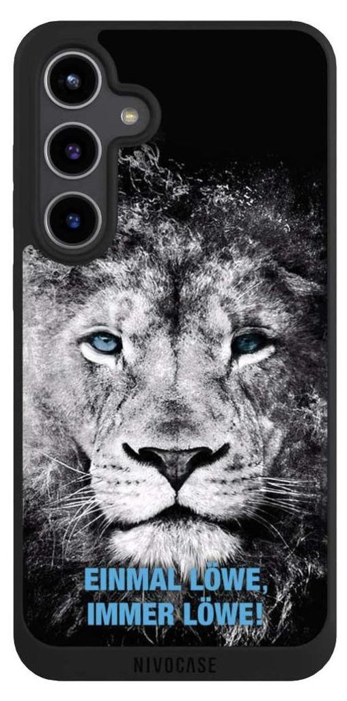 NIVOCASE Handyhülle für Samsung Galaxy S24+ Hülle NIVOpure Case Schwarz Löwe Offizielles Lizenzprodukt TSV 1860 München