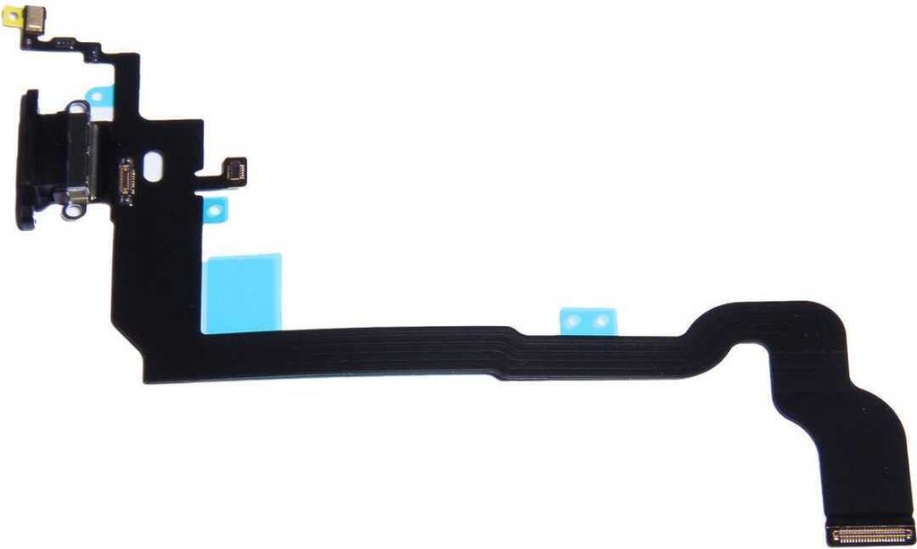 USB Docking port für iPhone X Lightning mit Mikrofon, Farbe:Schwarz (grau)