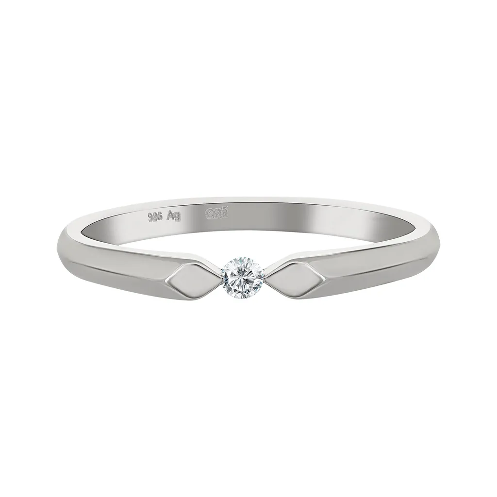 anello cai in argento 925 rodiato con zirconi