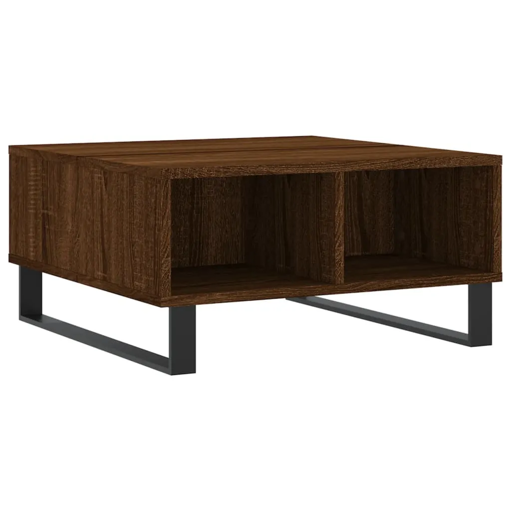 Tavolino Rovere Marrone 60x60x30 cm | Legno Resistente per Salotto Moderno