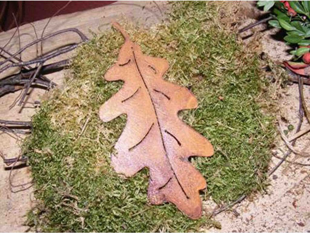 Eichenblatt Herbstdeko Rost | Metalldeko zum Hängen für den Produktbild 
