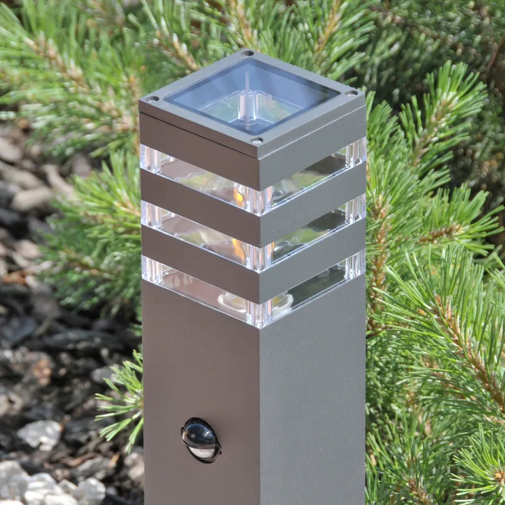 Lampe extérieure PIR 74cm Polux TEKSAS graphite avec capteur crépuscule - 11