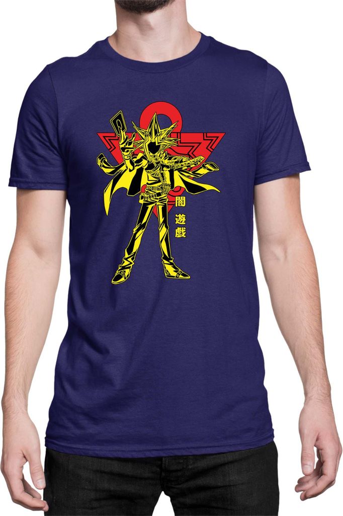 Herren T-Shirt Japan Manga Anime Comics Yu Gi 019, Man 3XL / Dunkelblau